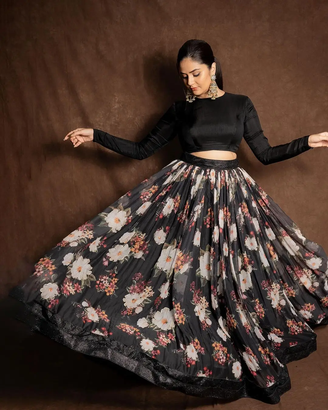 ETV Actress Sreemukhi in Black Lehenga Choli